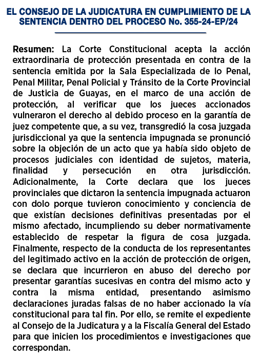 Sentencias Corte Constitucional – Consejo de la Judicatura